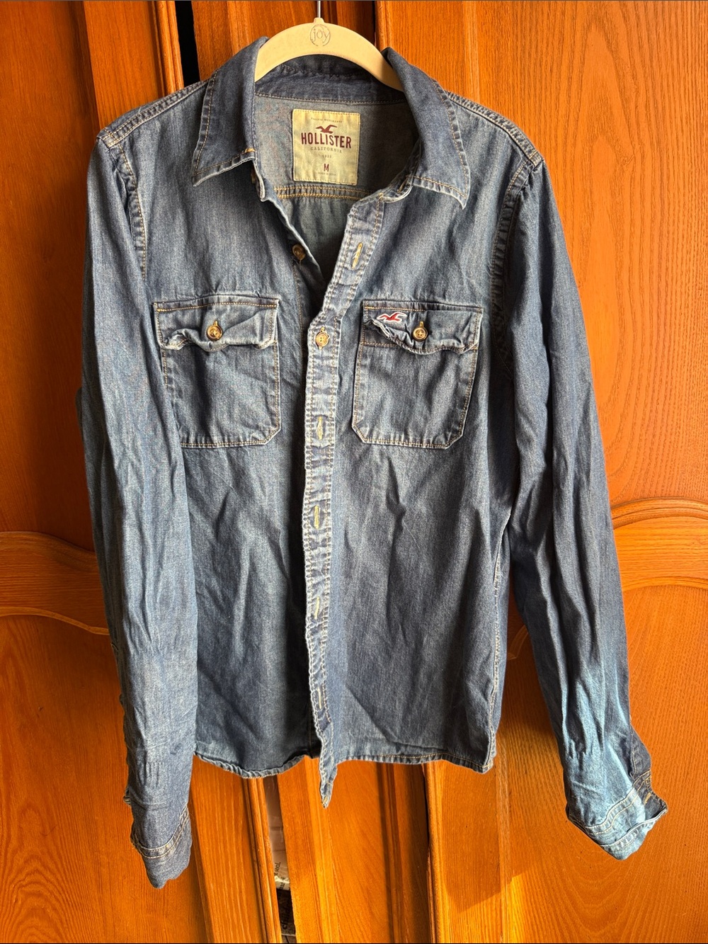 Vintage Hollister Men's Denim Button-Up Shirt Jacket